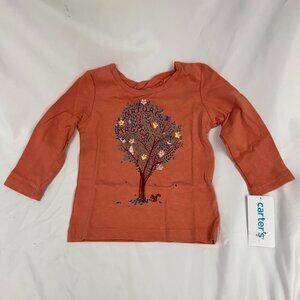 Carter's Girls Nature is Magical Orange Long-sleeve T-Shirt, 9 months, NWT